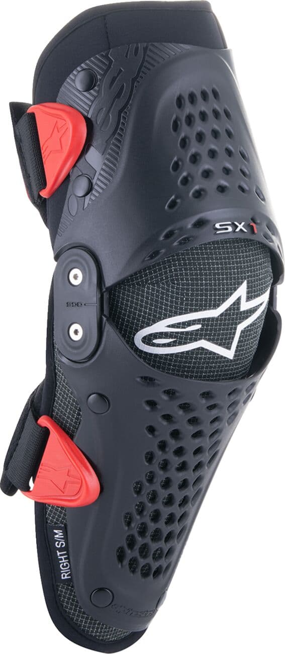 Youth SX-1 Knee Protectors Black| Red
