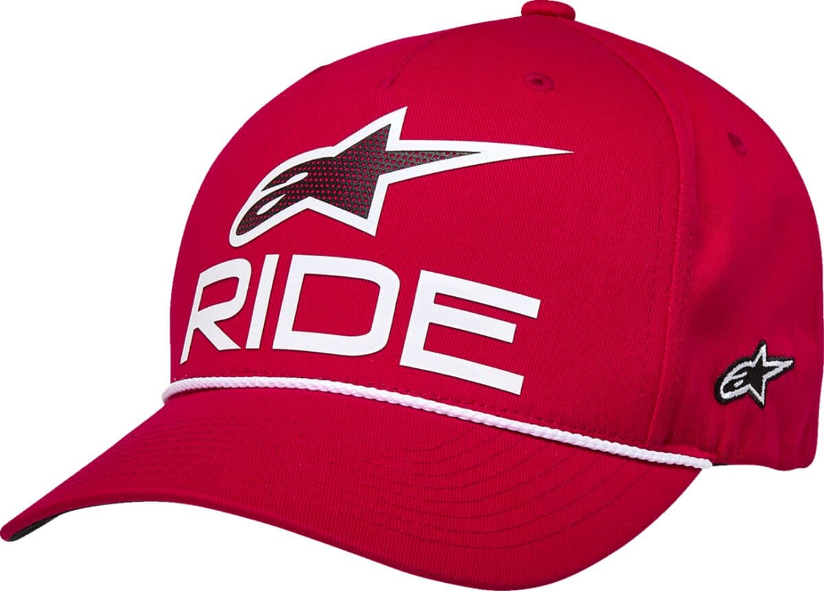 Ride Comp Curved Bill Snap Hat Red