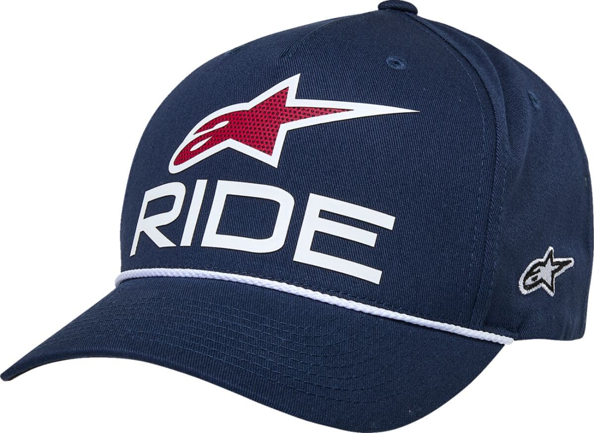 Ride Comp Curved Bill Snap Hat Navy| White