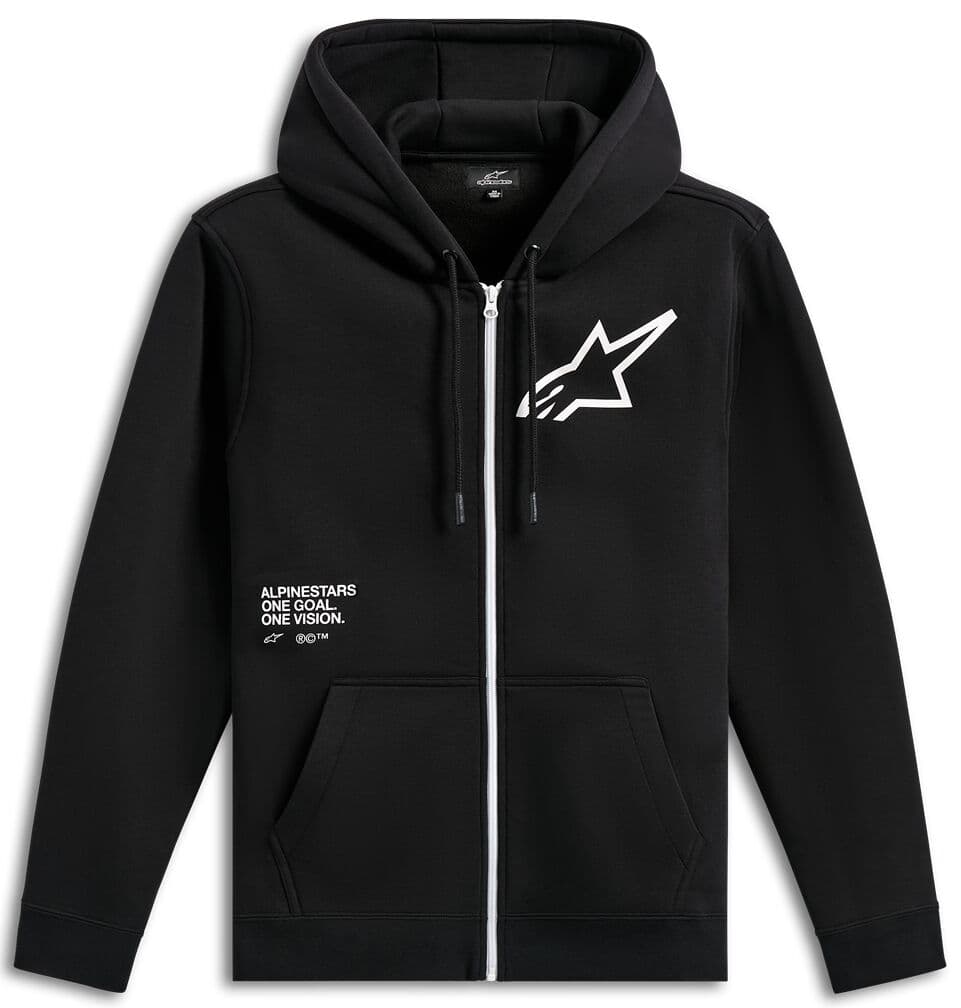 Transverse Zip Hoodie Black