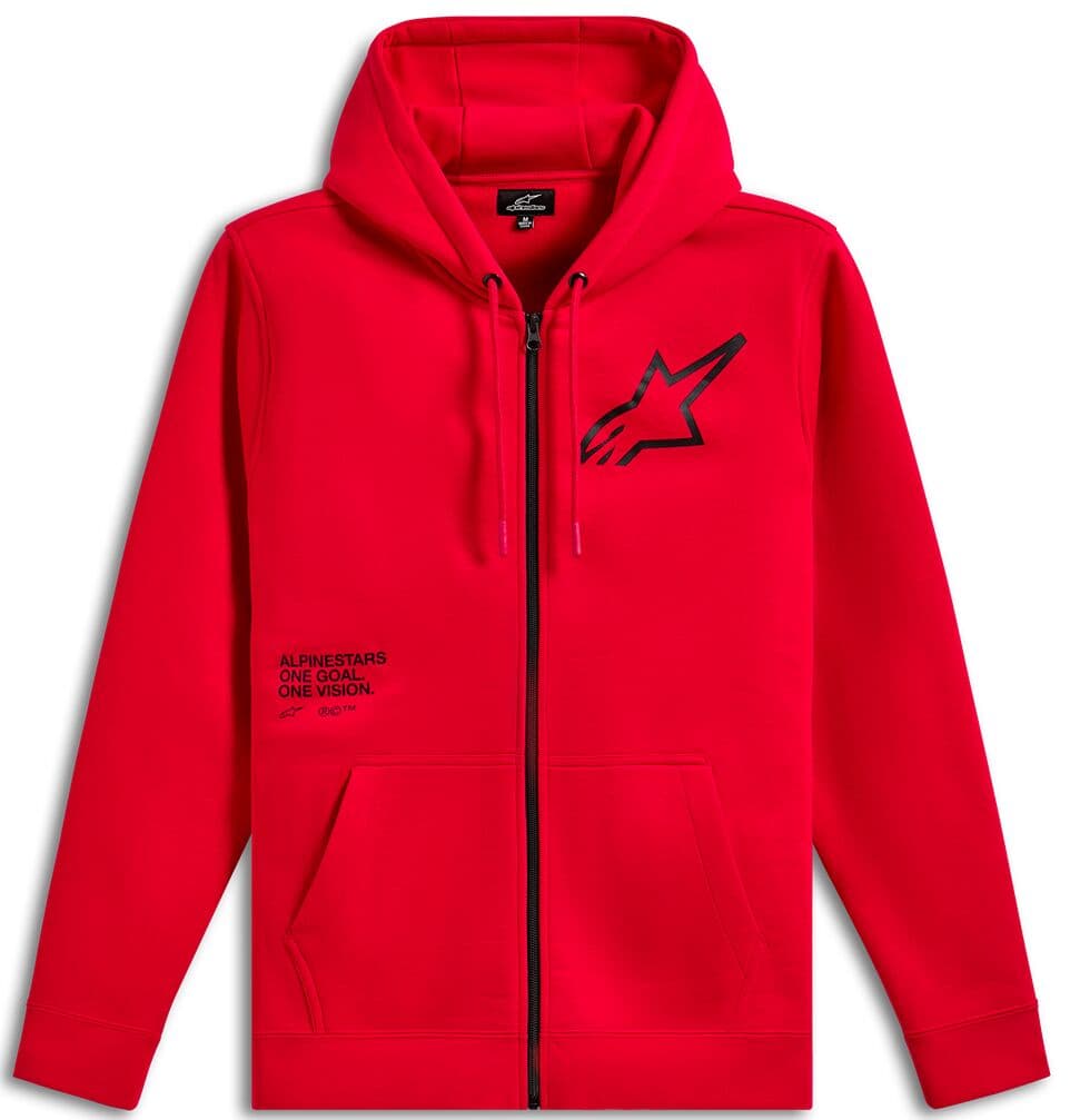 Transverse Zip Hoodie Red