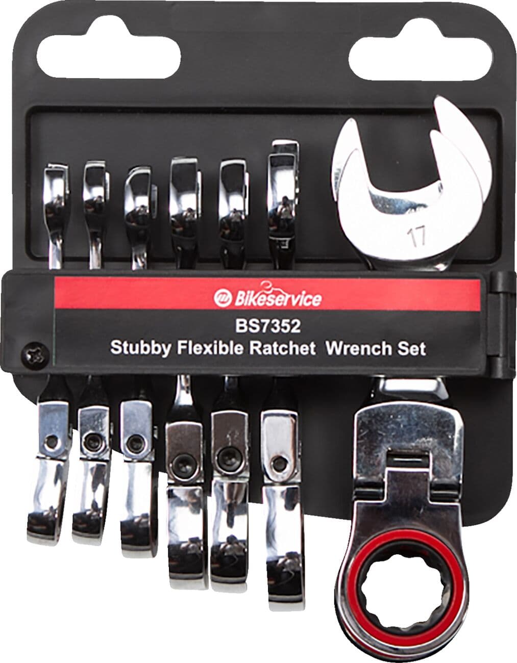 Stubby Flex Head Ratchet Combination Wrench Set