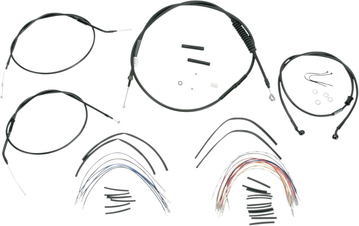 Complete Black Vinyl Handlebar Cable/Line Kit for Ape Hangers