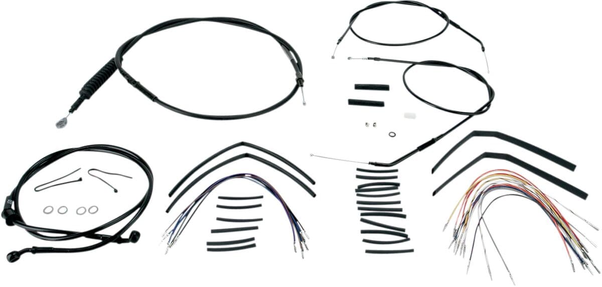 Complete Black Vinyl Handlebar Cable/Line Kit for Ape Hangers