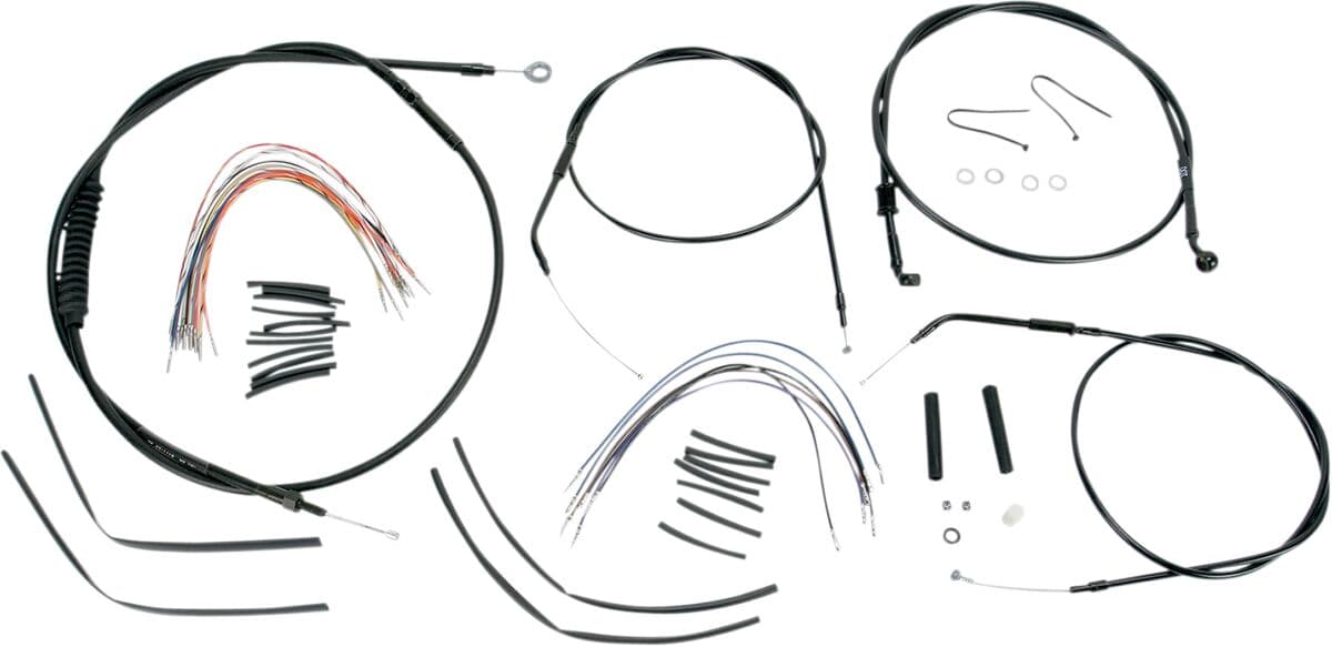Complete Black Vinyl Handlebar Cable/Line Kit for Ape Hangers