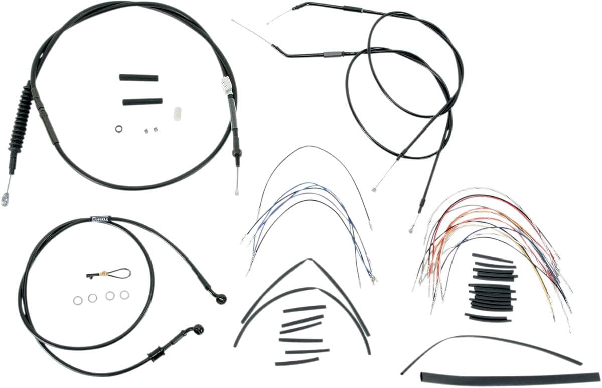 Complete Black Vinyl Handlebar Cable/Line Kit for Ape Hangers