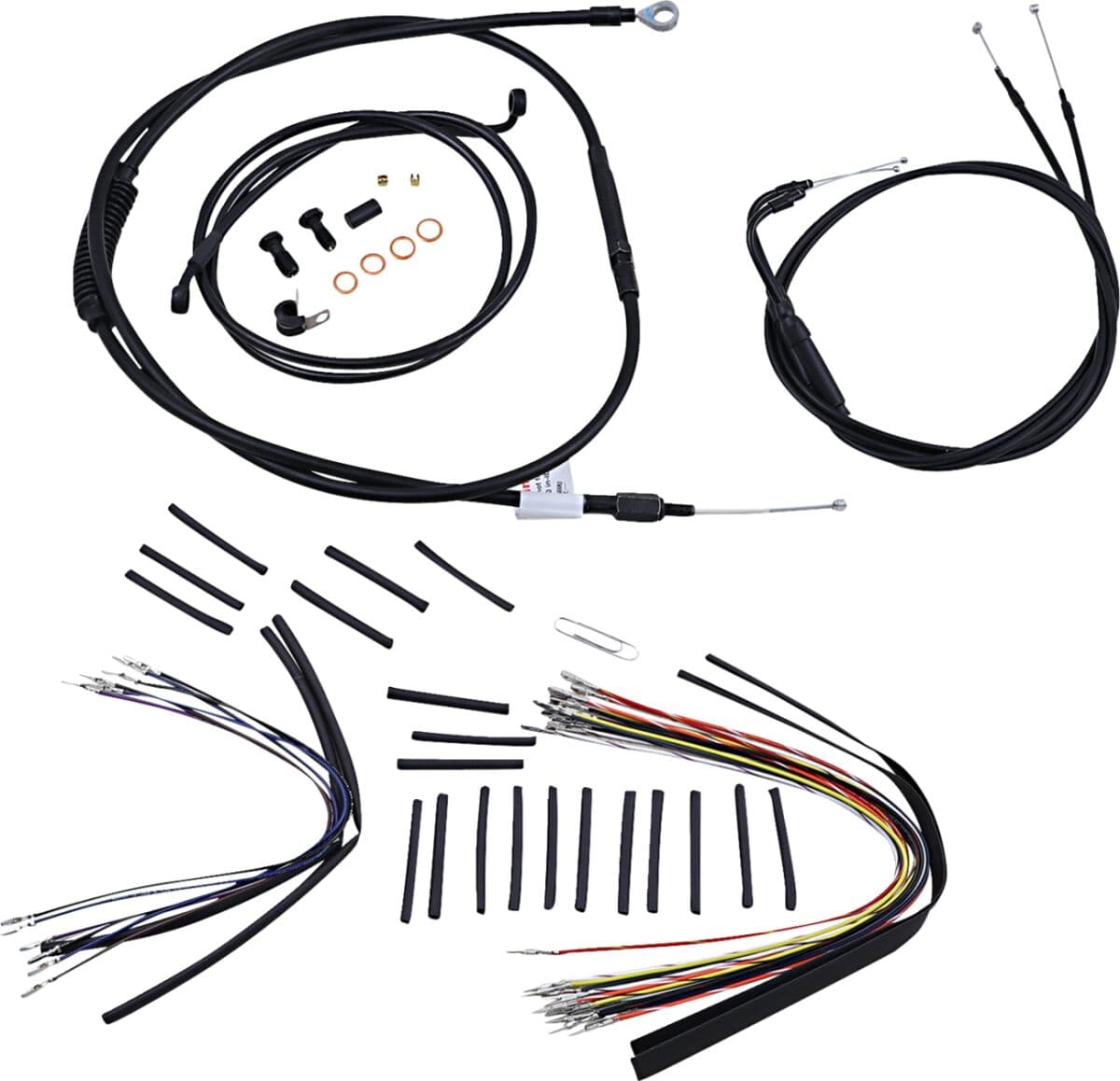 Complete Black Vinyl Handlebar Cable/Line Kit for Ape Hangers