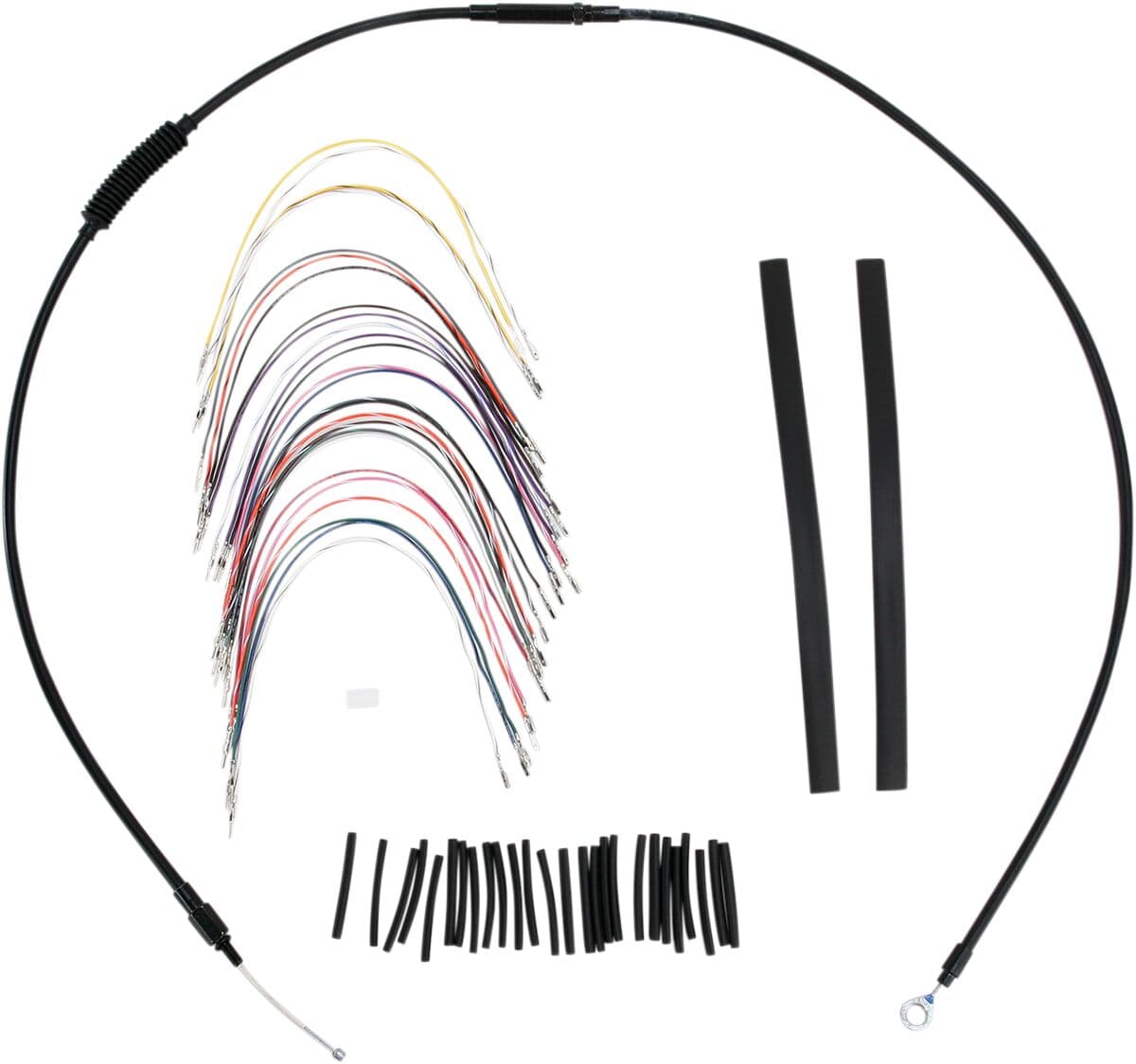 Complete Black Vinyl Handlebar Cable/Line Kit for Ape Hangers
