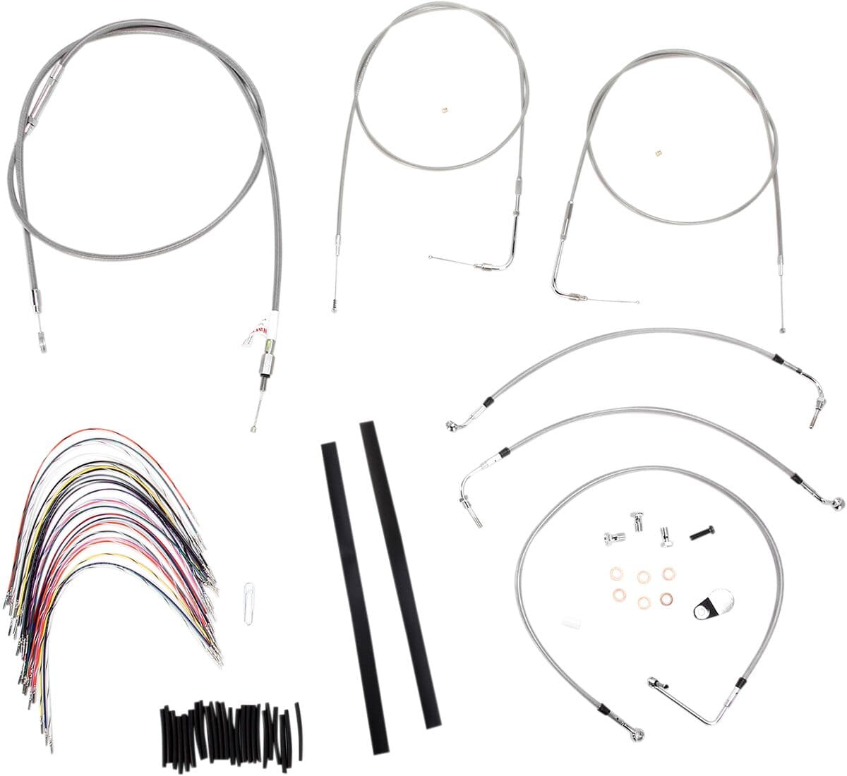 Complete Stainless Braided Handlebar Cable/Brake Line Kit