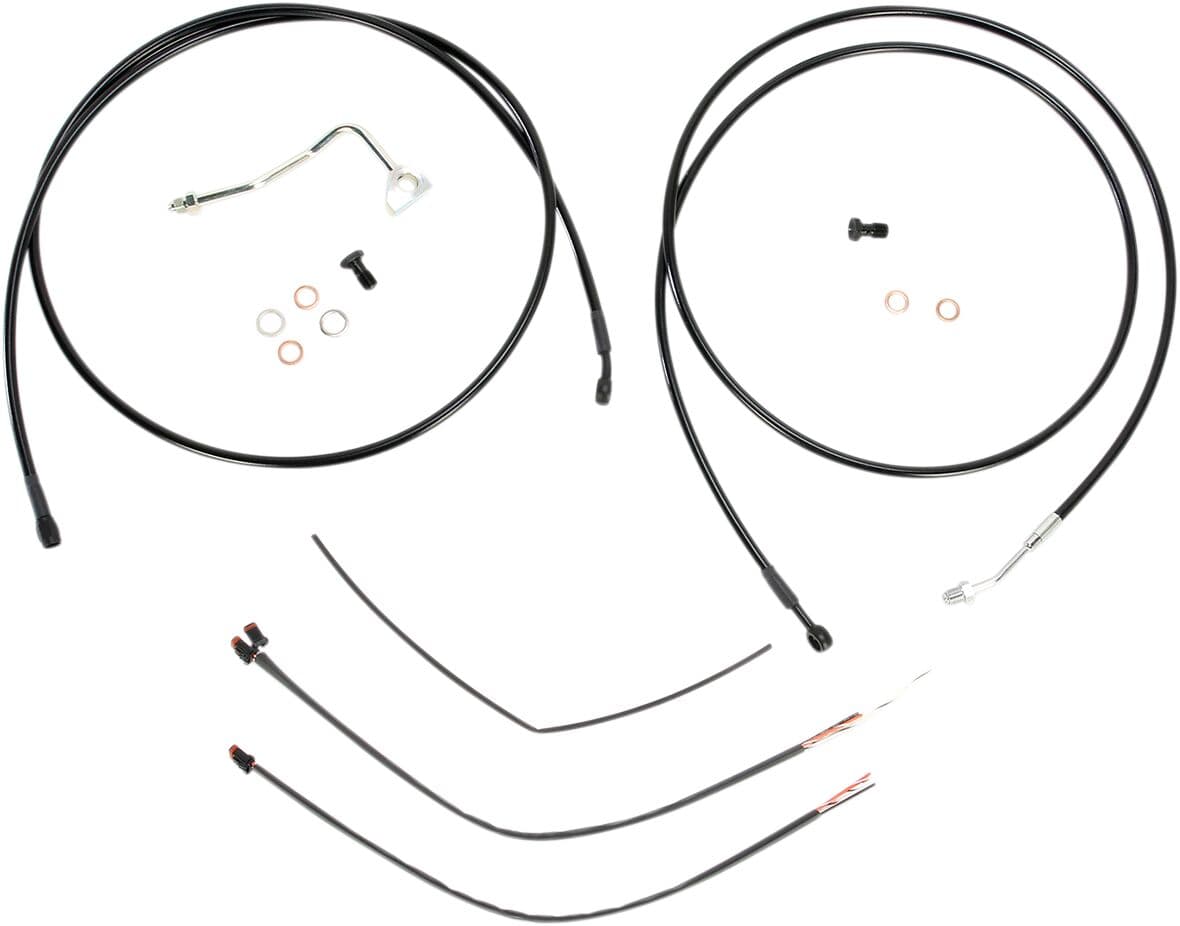 Complete Black Vinyl Handlebar Cable/Line Kit for Ape Hangers