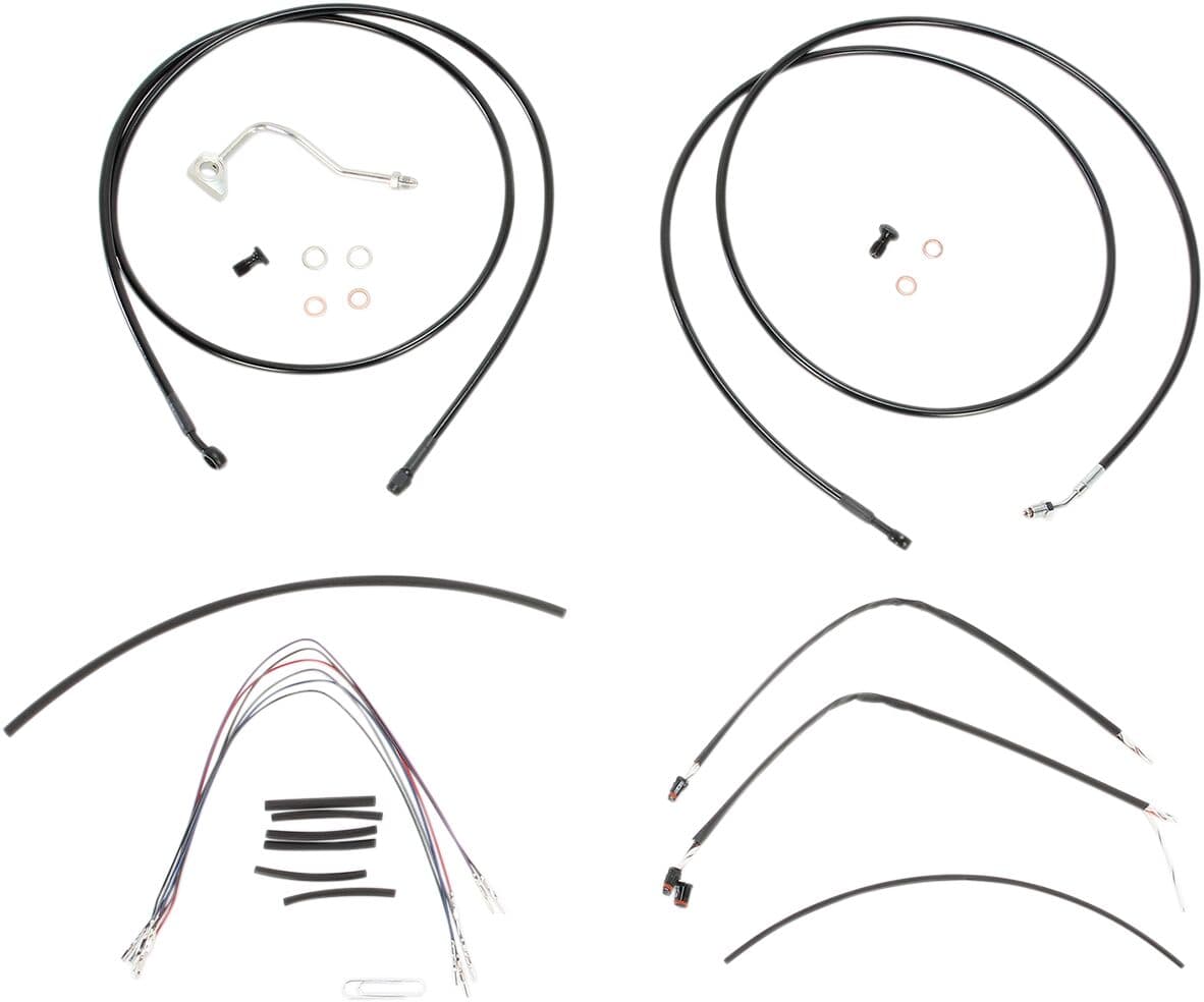 Complete Black Vinyl Handlebar Cable/Line Kit for Ape Hangers