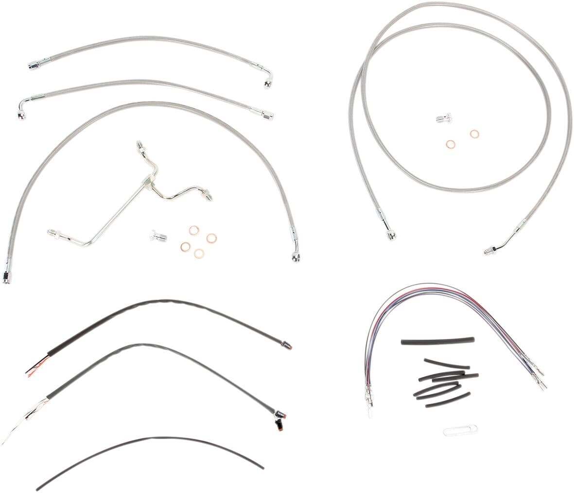 Complete Stainless Braided Handlebar Cable/Brake Line Kit