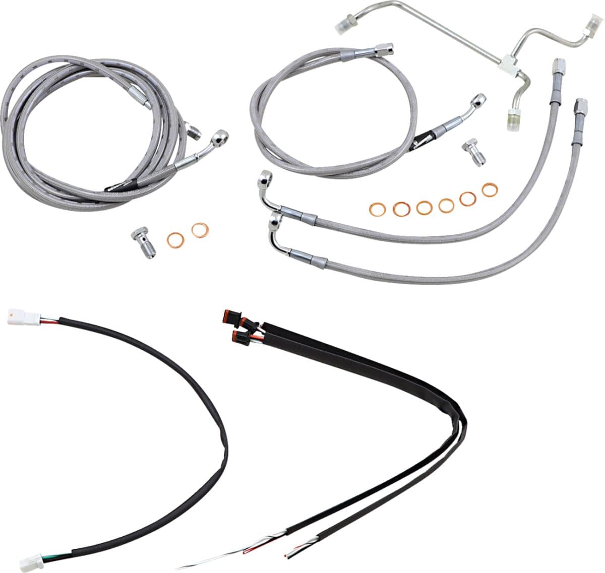 Complete Stainless Braided Handlebar Cable/Brake Line Kit