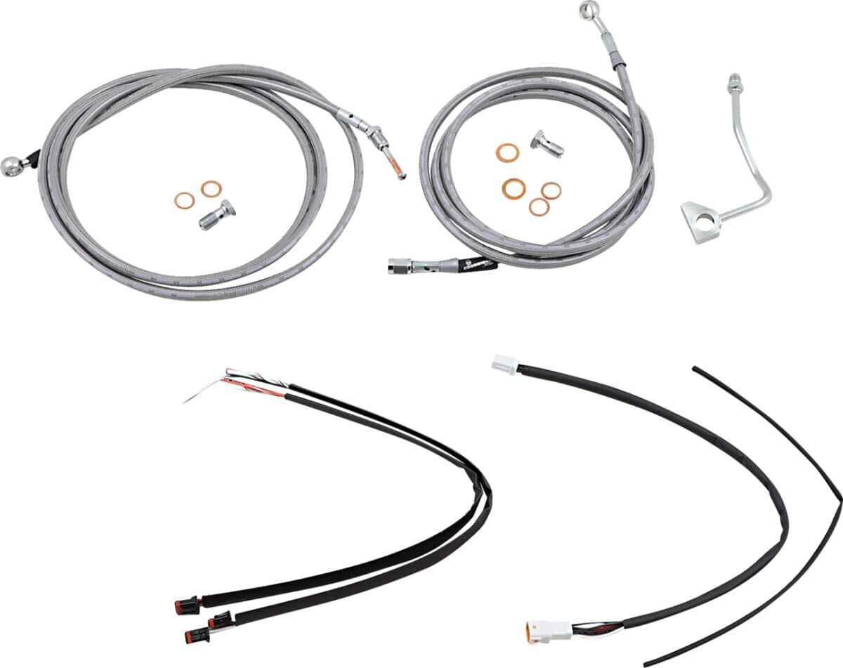 Complete Stainless Braided Handlebar Cable/Brake Line Kit