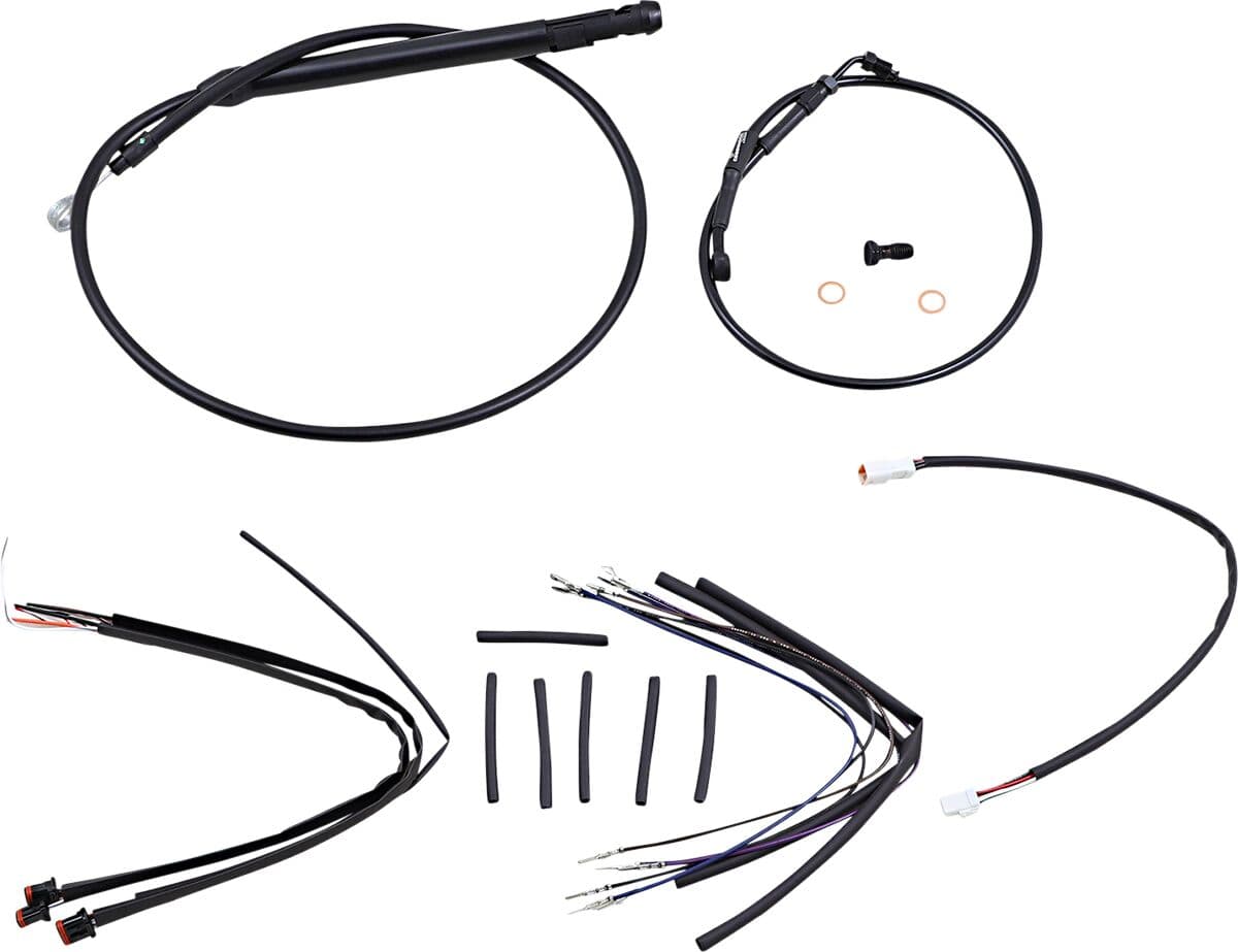Complete Black Vinyl Handlebar Cable/Line Kit for Ape Hangers