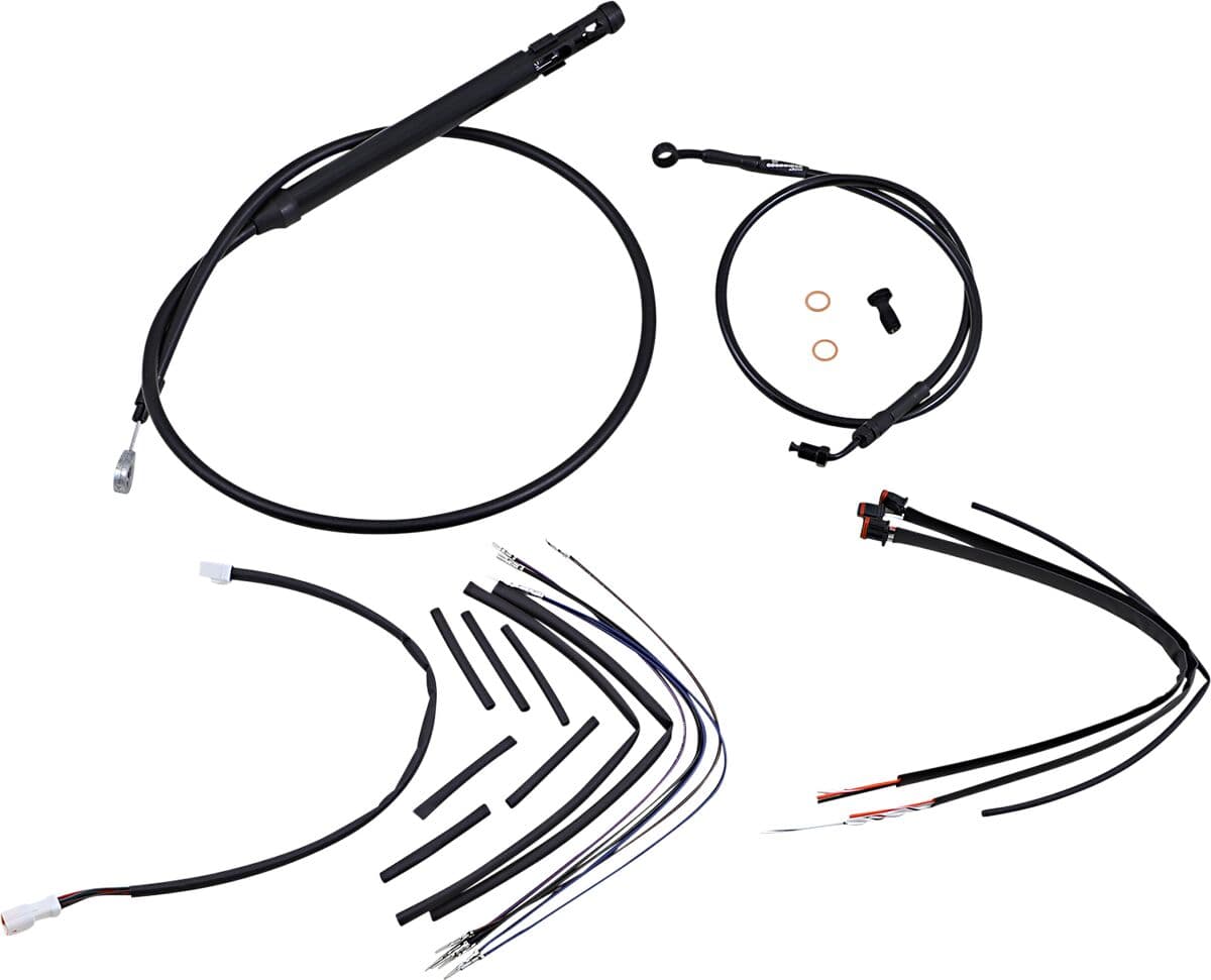 Complete Black Vinyl Handlebar Cable/Line Kit for Ape Hangers