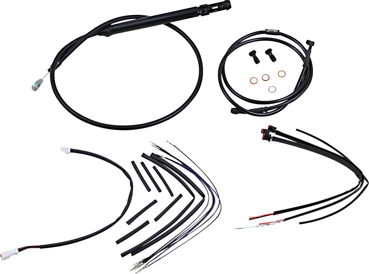 Complete Black Vinyl Handlebar Cable/Line Kit for Ape Hangers