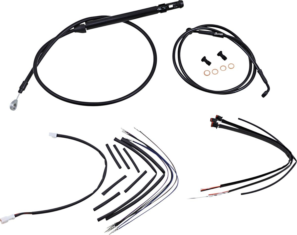 Complete Black Vinyl Handlebar Cable/Line Kit for Ape Hangers