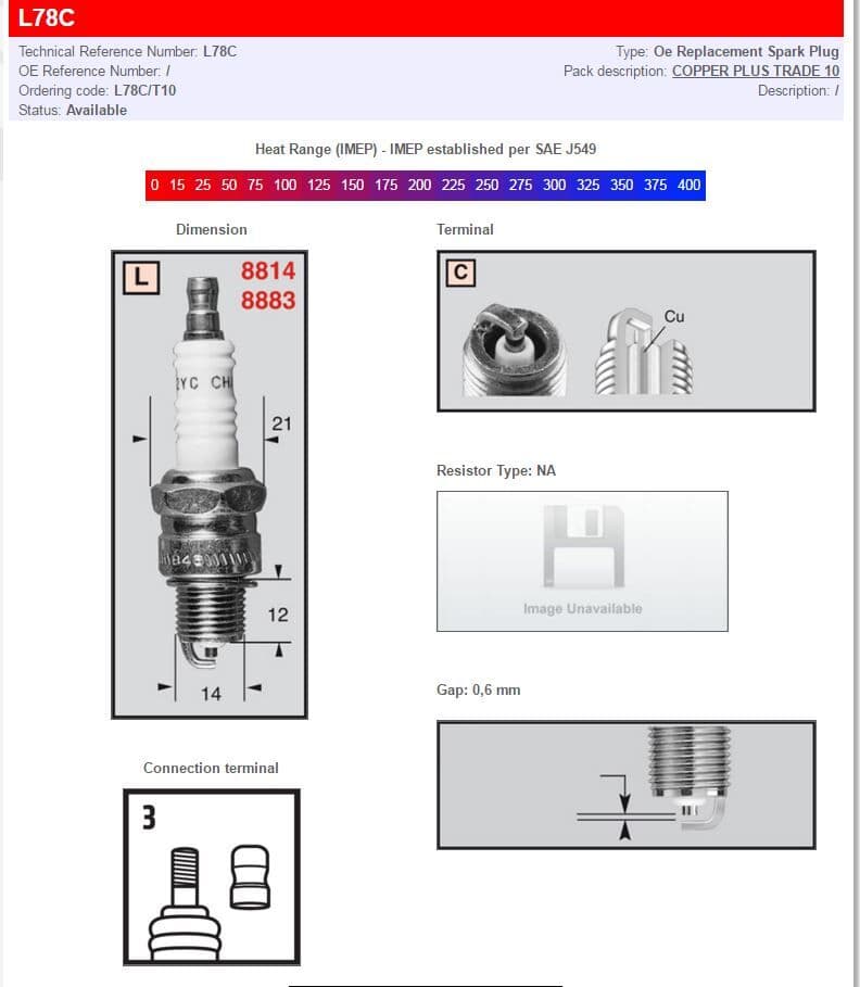 Champion Spark Plugs / Standard And Resistor Types
