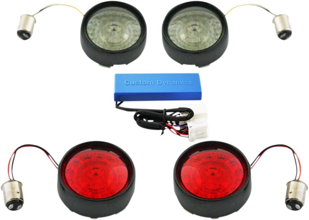 Complete Front & Rear Turn Signal Conversion Kit with Bullet Bezel Lenses