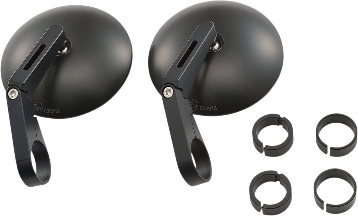 Bar End D-Mirror 9" Aluminium ABS (Short) Pair