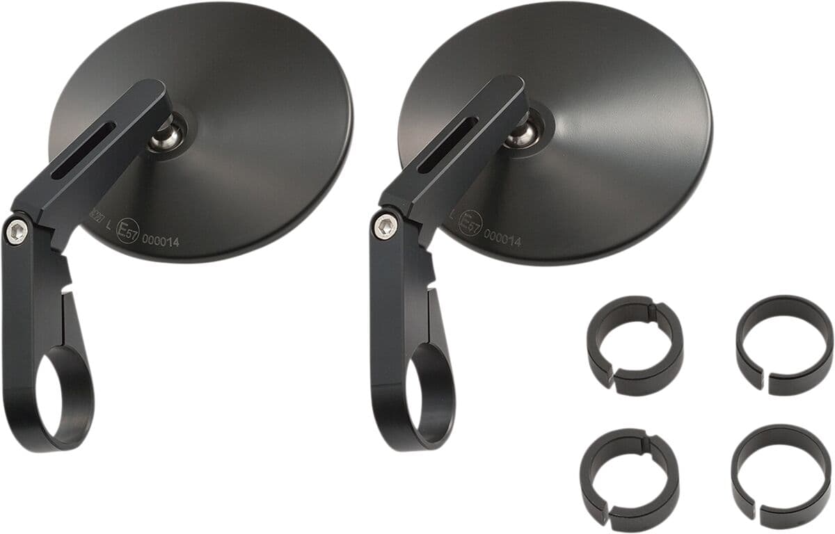 Bar End D-Mirror 10" Aluminium ABS (Short) Pair