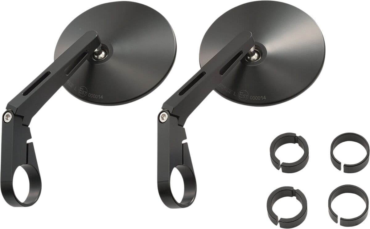 Bar End D-Mirror 10" Aluminium ABS (Long) Pair