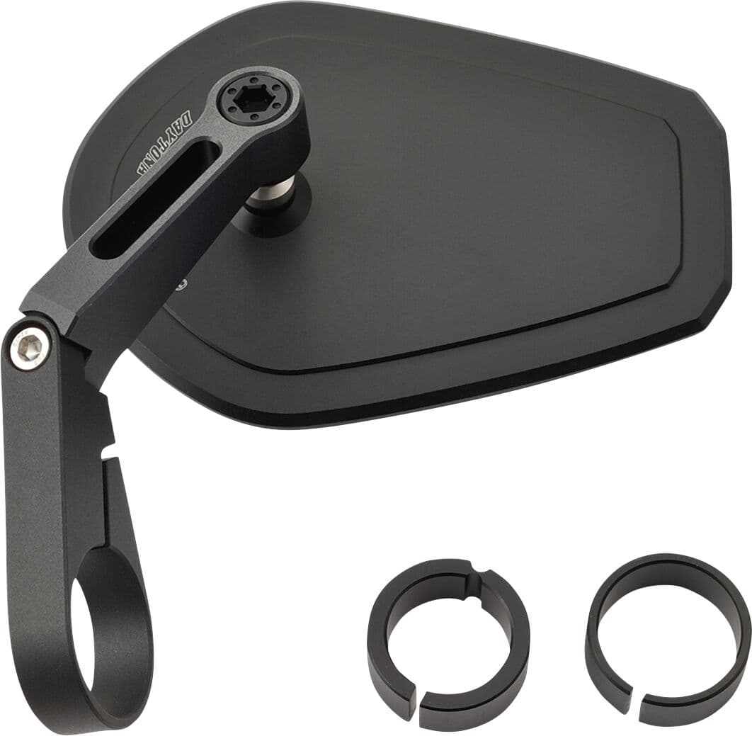Bar End D-Mirror 15" Flat Aluminium (Short)