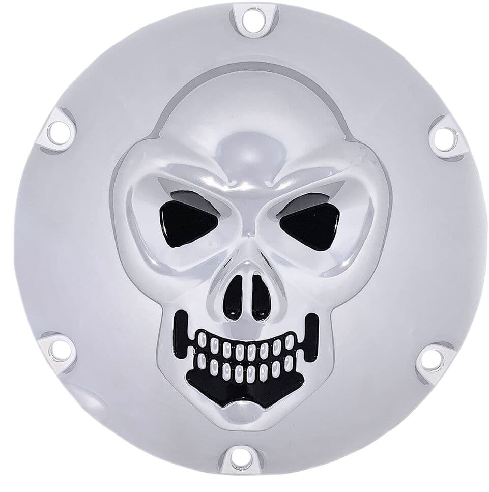 Chrome 3-D Skull Derby Cover