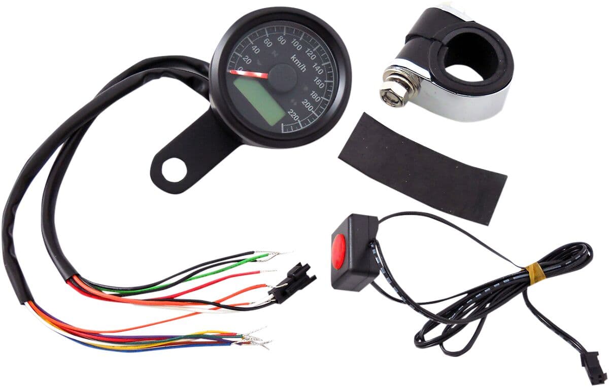 1-7/8" Mini Programmable Metric Speedometer with Indicator Lights