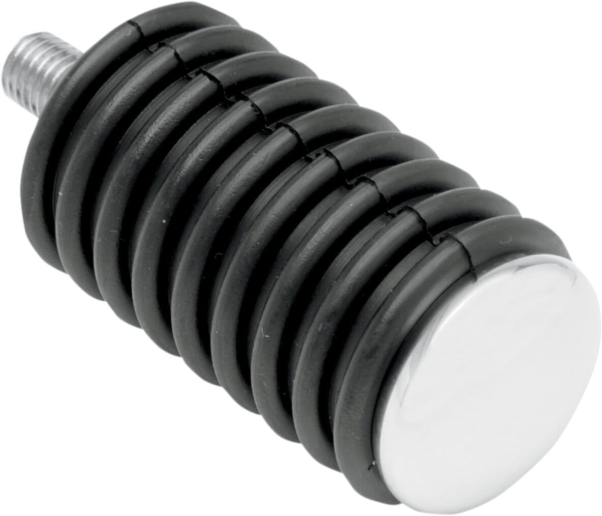 Chrome Foot Pegs with Rubber Sleeves Black
