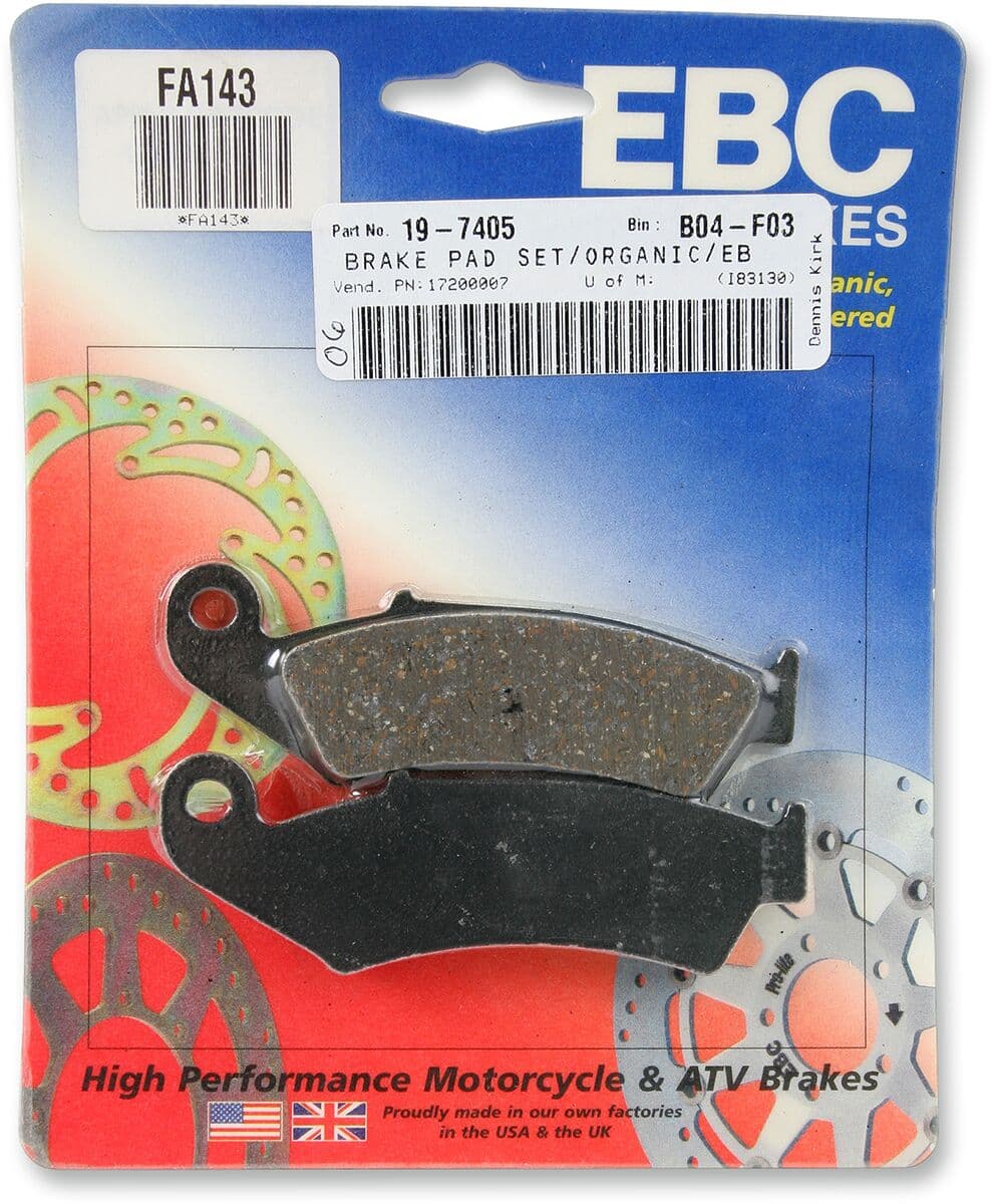 Organic Base "FA" Brake Pads