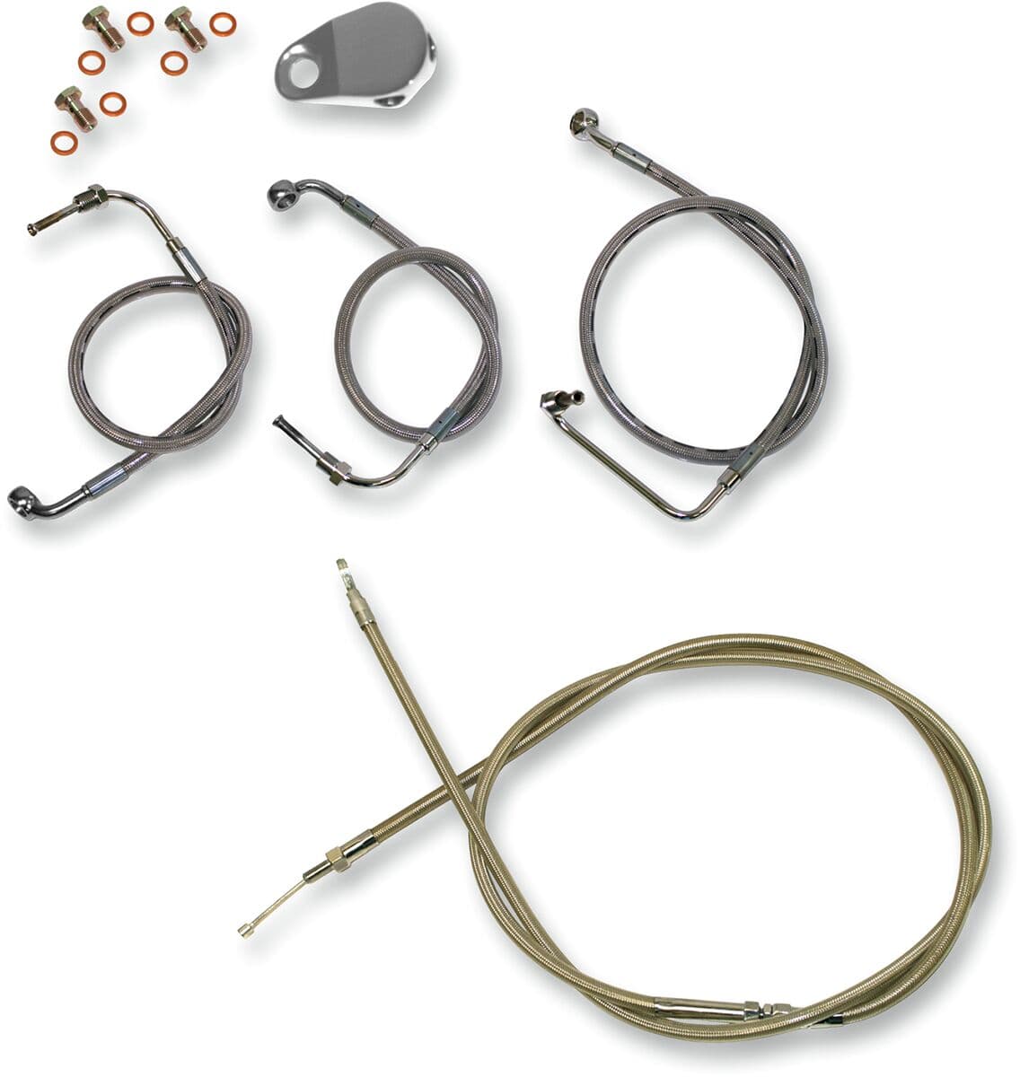 Standard Stainless Braided Handlebar Cable/Brake Line Kit
