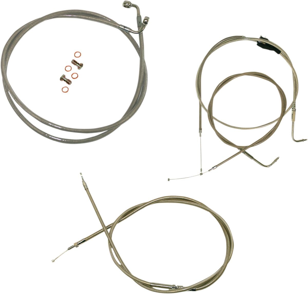 Standard Stainless Braided Handlebar Cable/Brake Line Kit