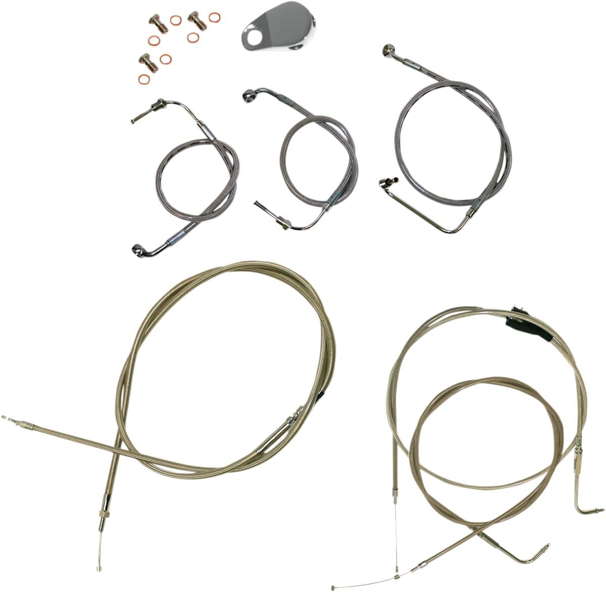 Standard Stainless Braided Handlebar Cable/Brake Line Kit