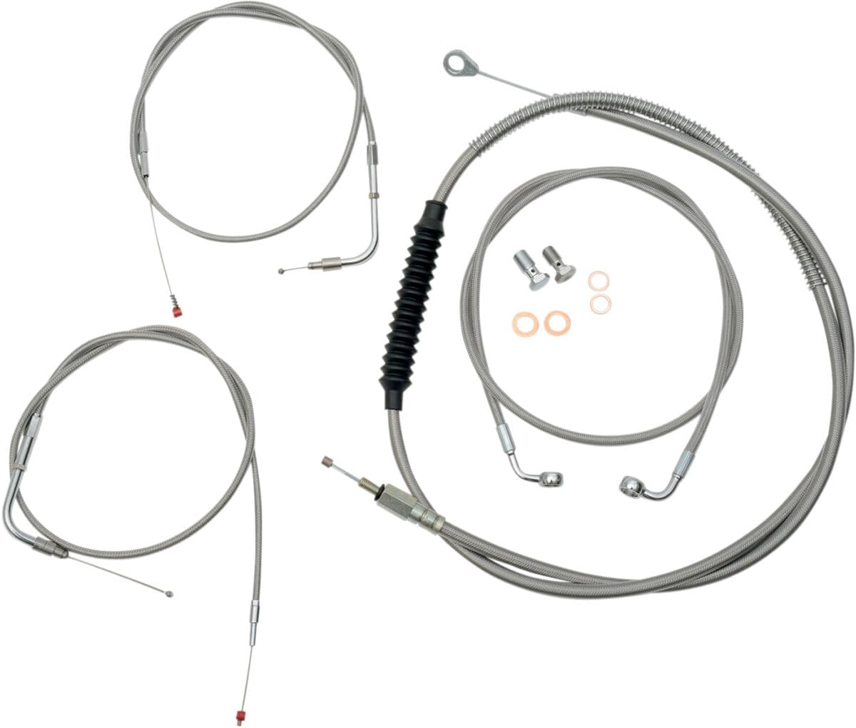 Standard Stainless Braided Handlebar Cable/Brake Line Kit