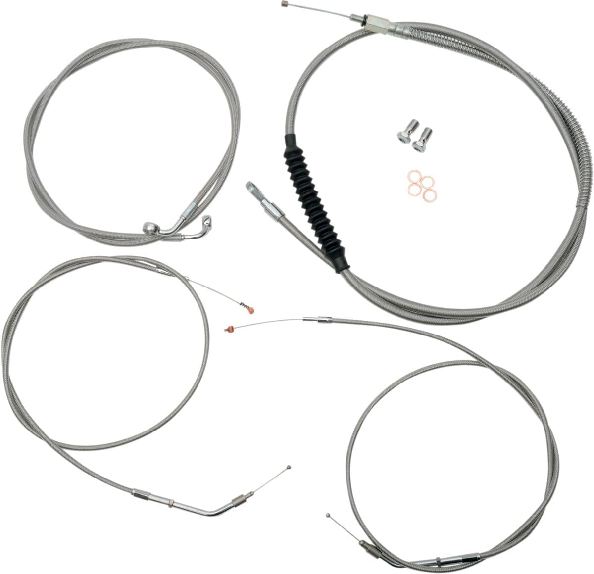 Standard Stainless Braided Handlebar Cable/Brake Line Kit