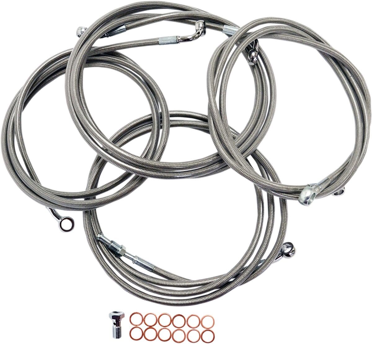 Standard Stainless Braided Handlebar Cable/Brake Line Kit