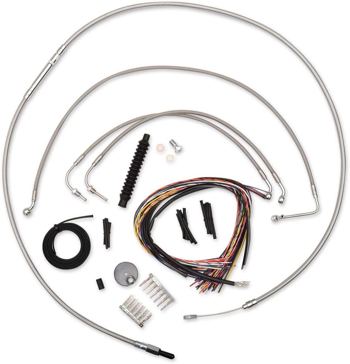 Complete Stainless Braided Handlebar Cable/Brake Line Kit