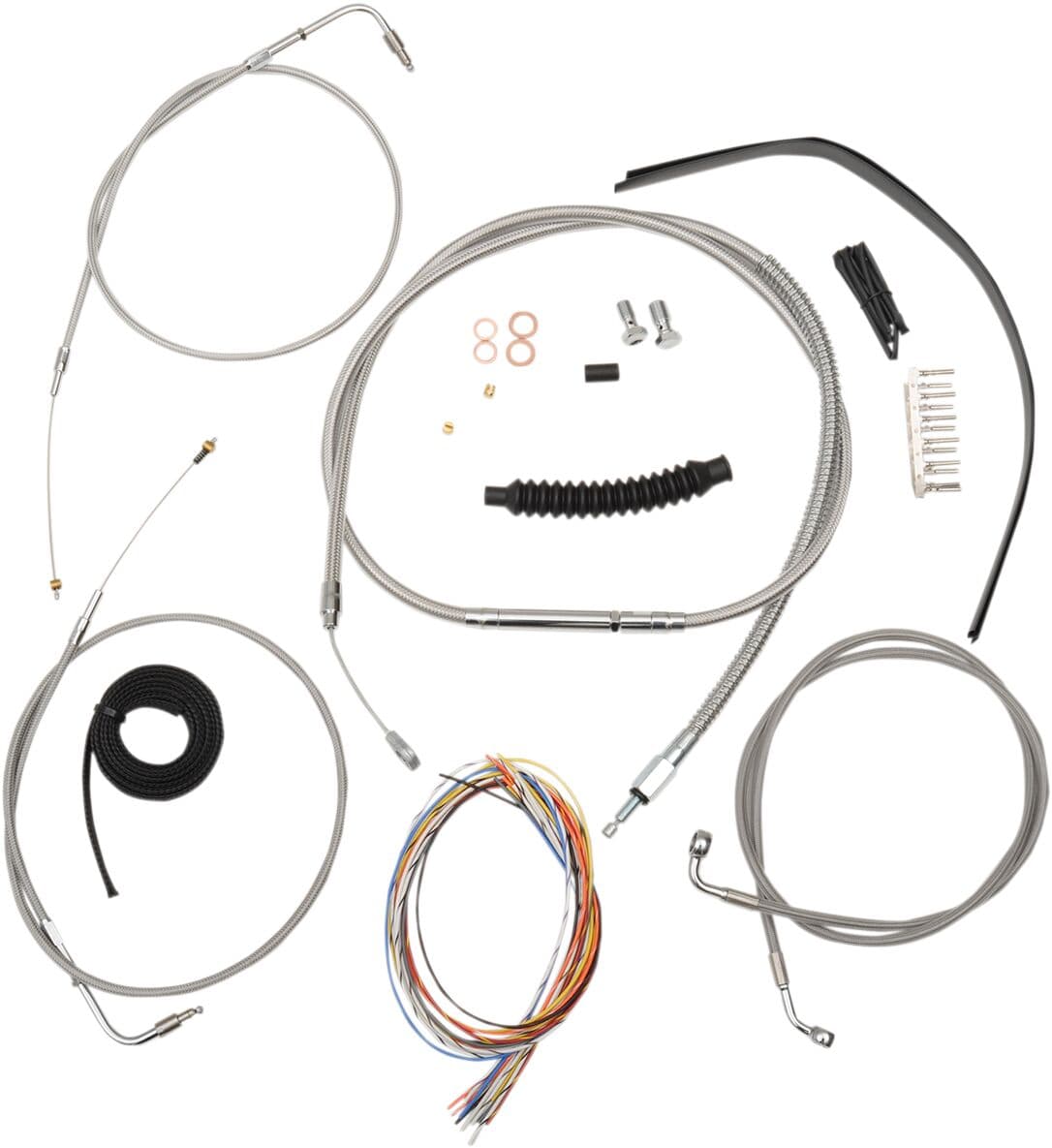 Complete Stainless Braided Handlebar Cable/Brake Line Kit