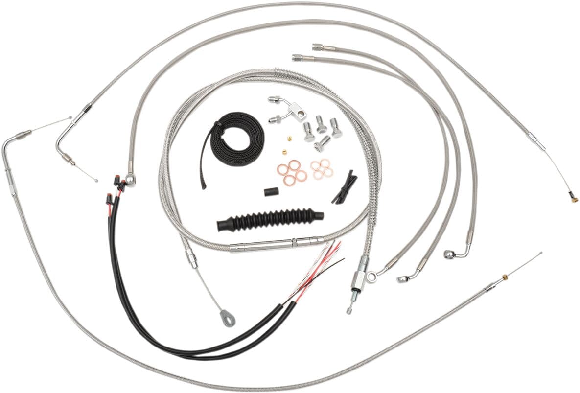 Complete Stainless Braided Handlebar Cable/Brake Line Kit