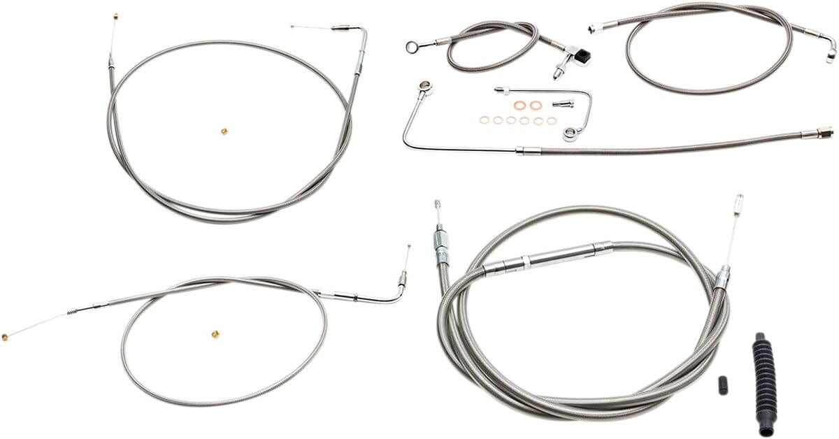 Standard Stainless Braided Handlebar Cable/Brake Line Kit