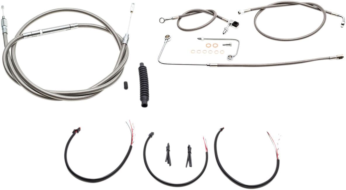 Complete Stainless Braided Handlebar Cable/Brake Line Kit