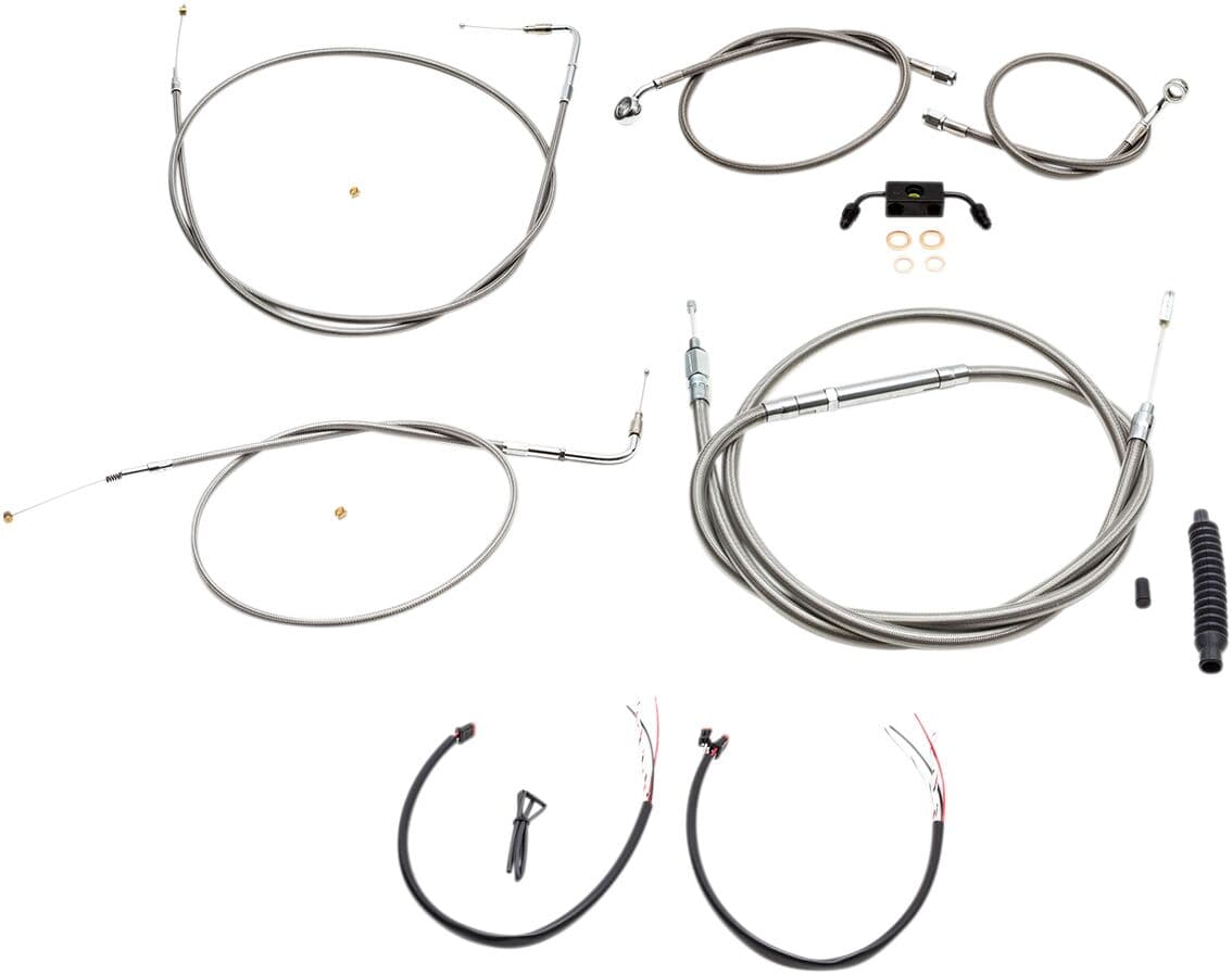 Complete Stainless Braided Handlebar Cable/Brake Line Kit