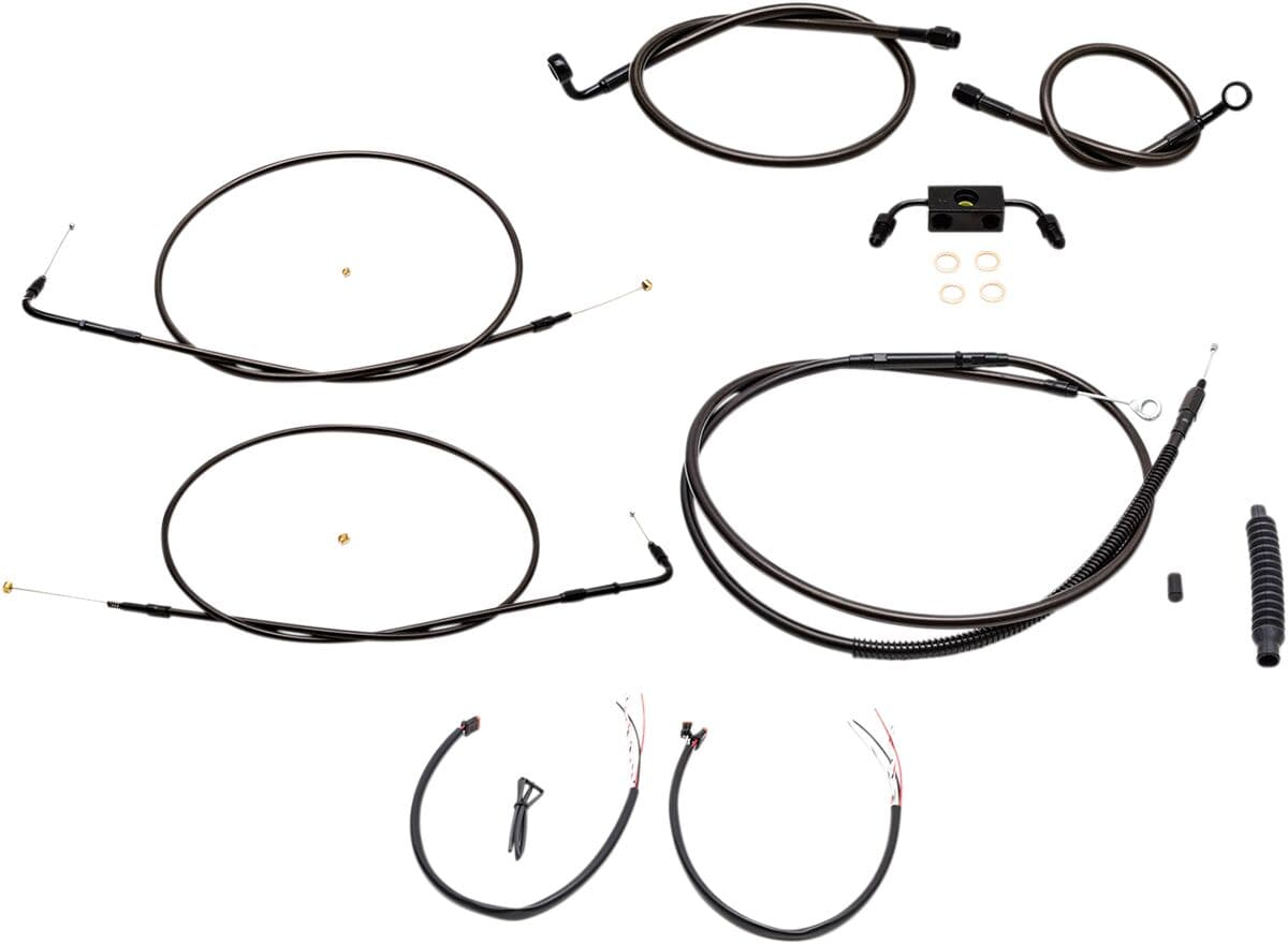 Complete Midnight Braided Handlebar Cable/Brake Line Kit