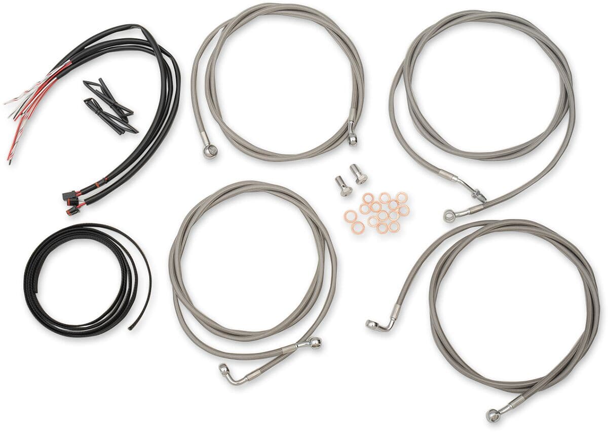 Complete Stainless Braided Handlebar Cable/Brake Line Kit