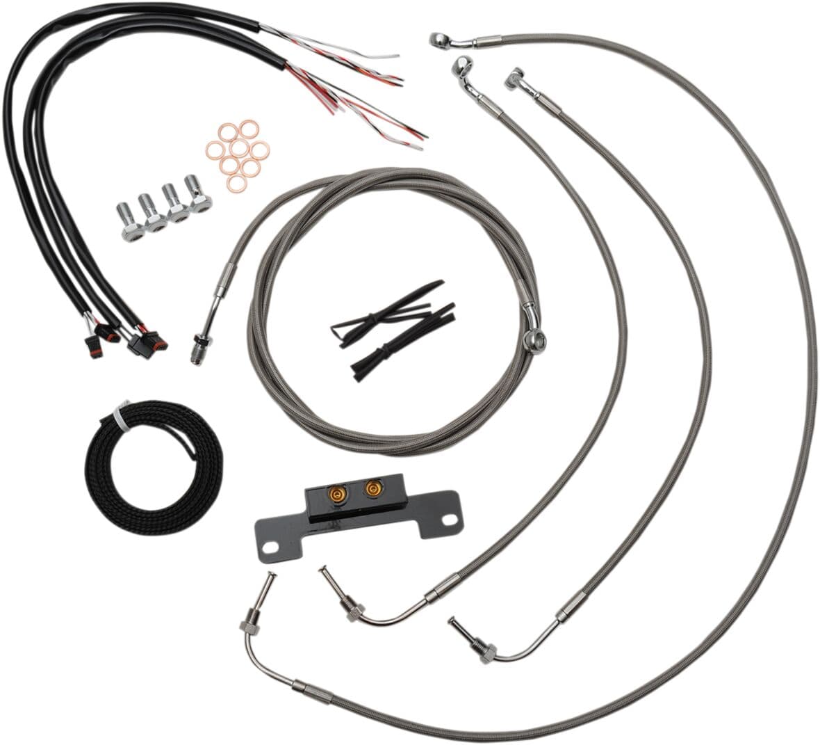 Complete Stainless Braided Handlebar Cable/Brake Line Kit