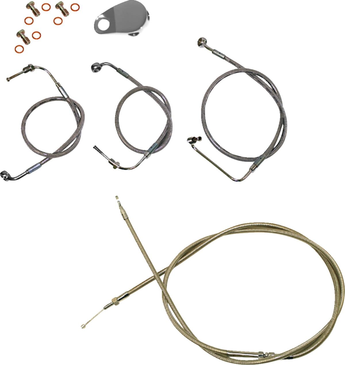 Standard Stainless Braided Handlebar Cable/Brake Line Kit