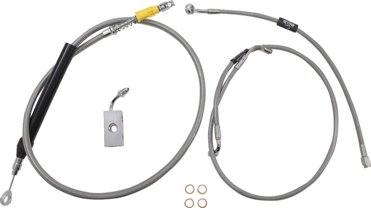 Standard Stainless Braided Handlebar Cable/Brake Line Kit