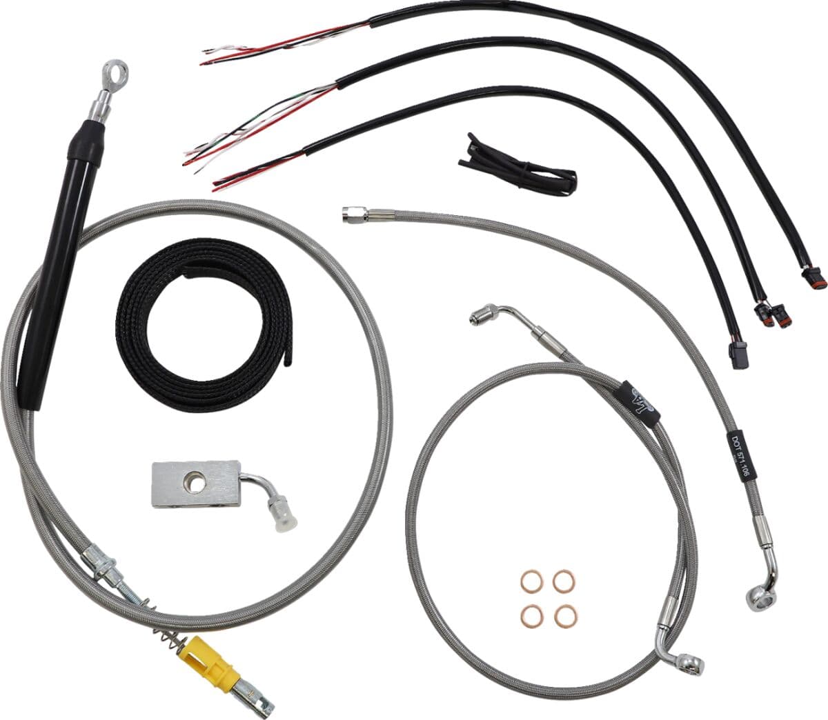 Complete Stainless Braided Handlebar Cable/Brake Line Kit